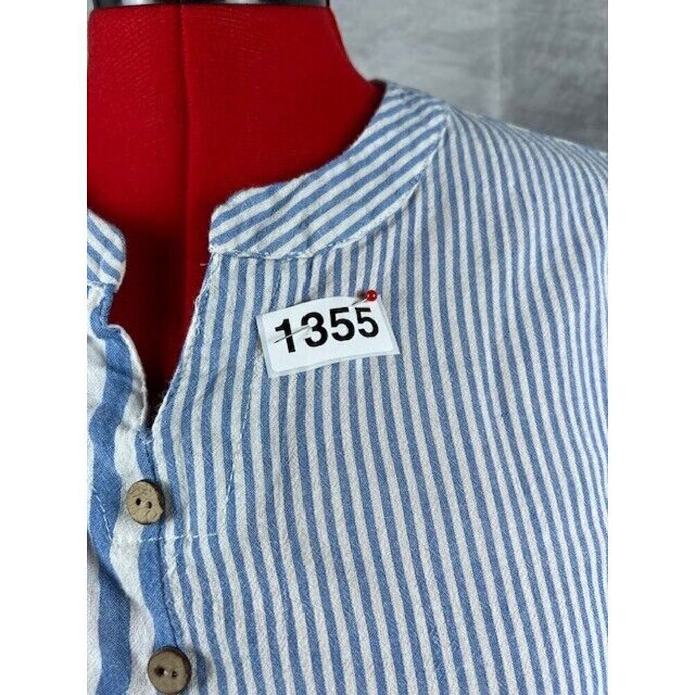 Loveu.dear Womens V Neck Short Sleeves Multicolor Striped Top Size XL - Picture 8 of 8